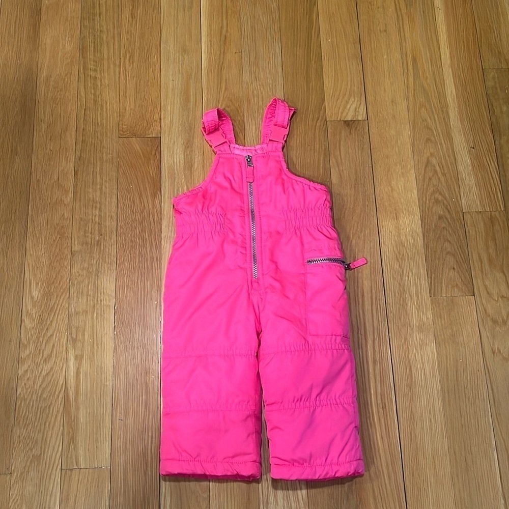 Carter’s girls pink bib snowpants size 12 months .